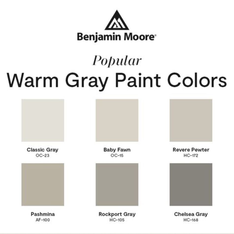 Warm Gray Paint Colors from Benjamin Moore