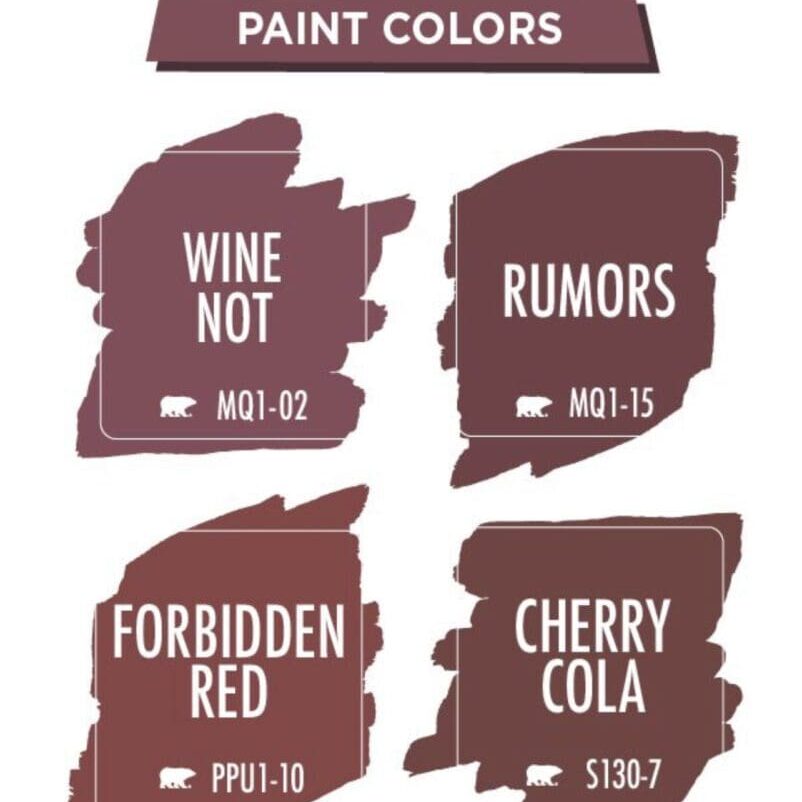 Behr Wine Paint Color Palette.