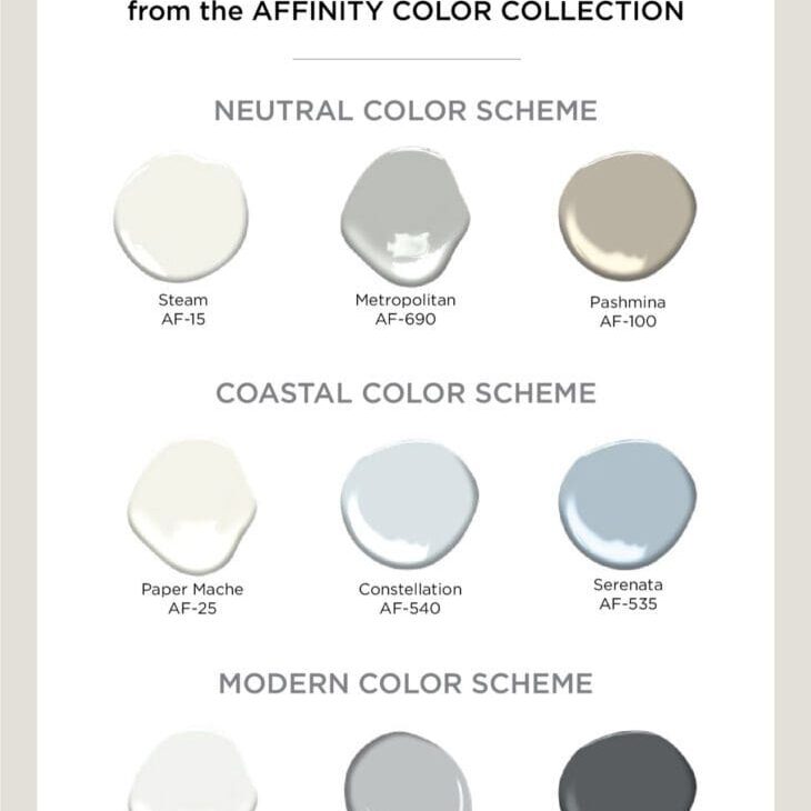 Popular Benjamin Moore Affinity Paint Color Combinations