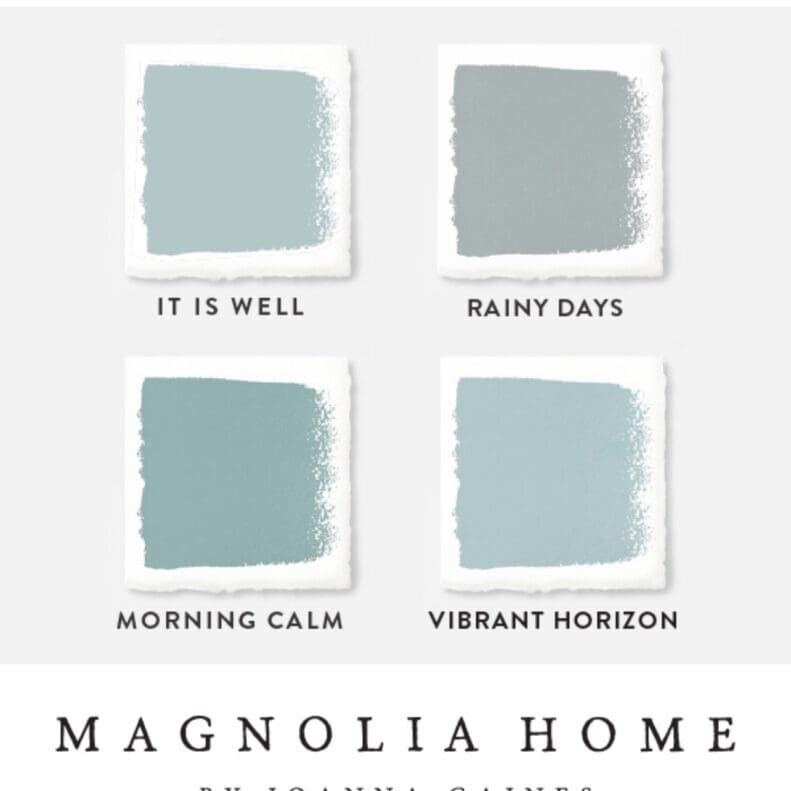 Magnolia Home Winter Inspired Blue Paint Color Palette.