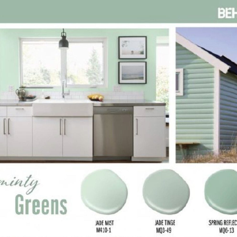 Behr Minty Green Paint Color Palette. All Los Angeles Painting Company, Inc.