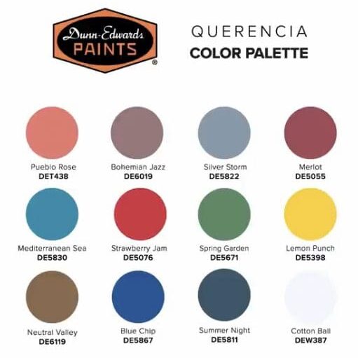 Dunn Edwards Querencia Paint Color Palette. All Los Angeles Painting Company, Inc.