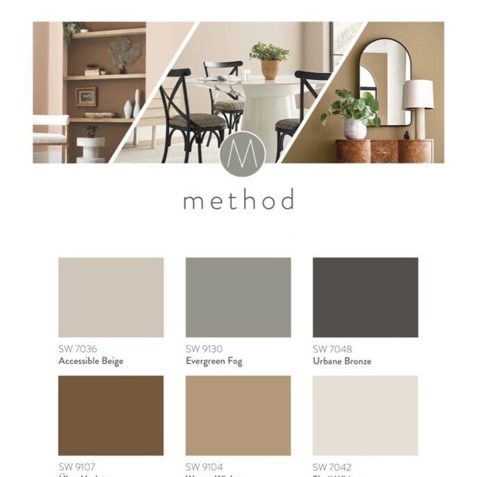 Sherwin Williams Method Paint Color Palette 2022. All Los Angeles Painting Company, Inc.