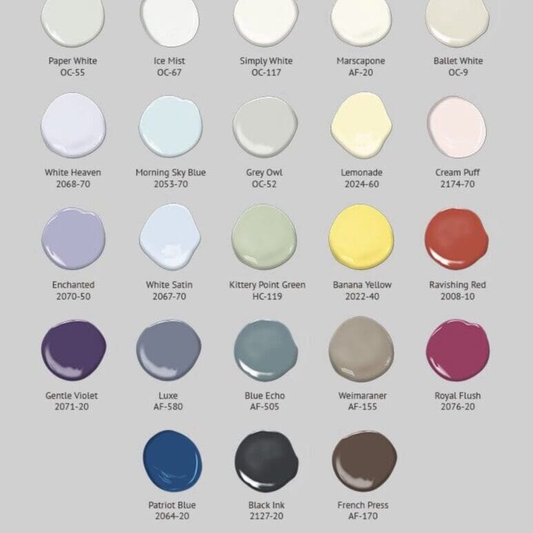 Benjamin Moore 2016 Color Trends Palette