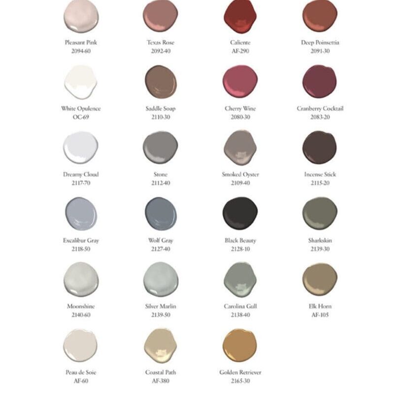 Benjamin Moore 2018 Color Trends Palette.