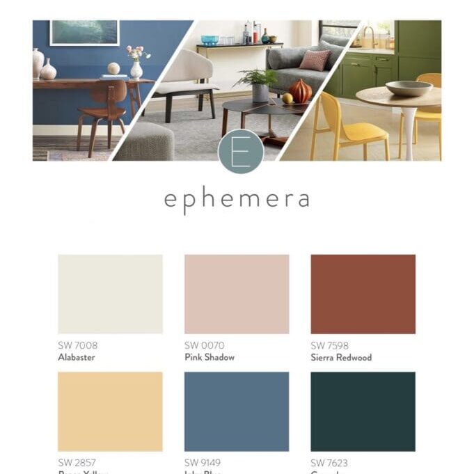 Sherwin Williams 2022 Ephemera Paint Color Palette. All Los Angeles Painting Company, Inc.