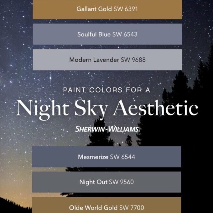 Sherwin Williams Night Sky Color Inspiration Palette. All Los Angeles Painting Company, Inc.