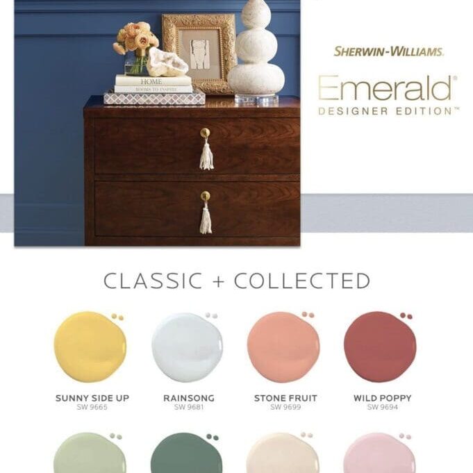 Sherwin Williams Emerald Classic + Collected Paint Color Palette.