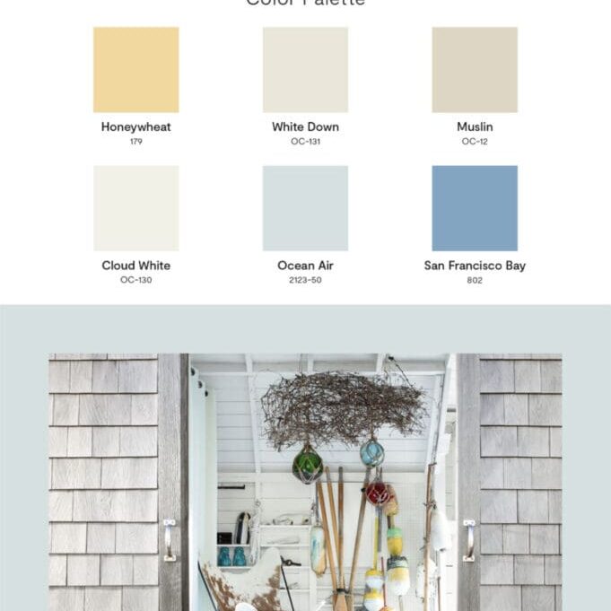 Benjamin Moore | Casual Coastal Color Inspiration Palette. All Los Angeles Painting Company, Inc.