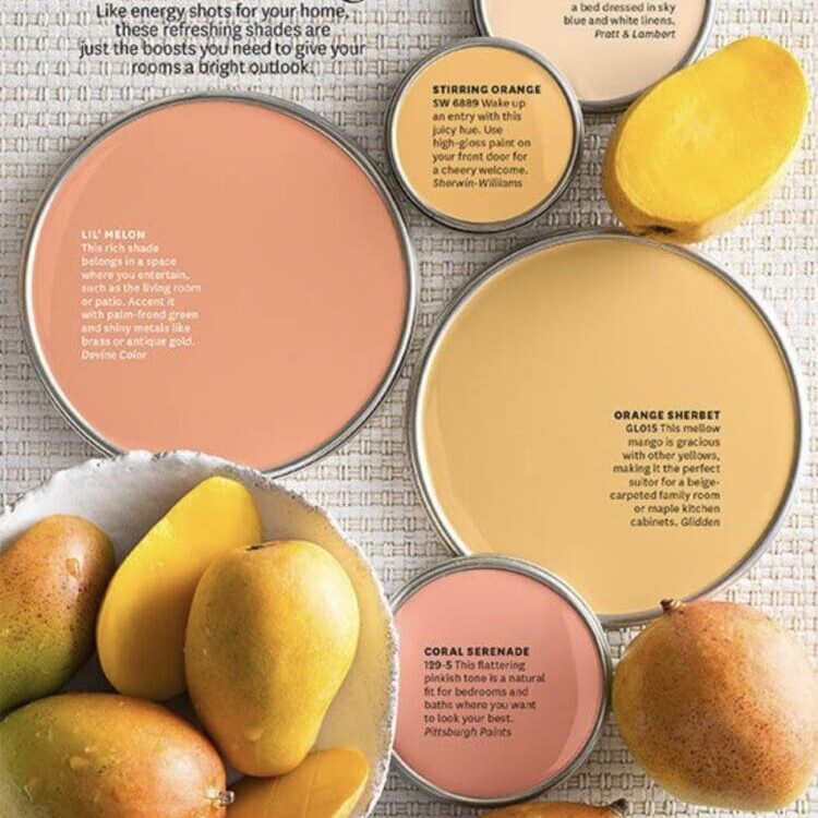 Better Homes | Luscious Mango Color Inspiration Palette. All Los Angeles Painting Company, Inc.