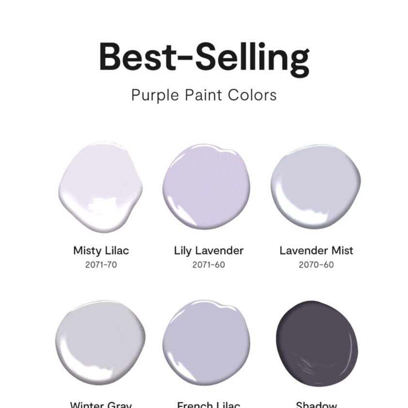 Benjamin Moore | Best Selling Purple Color Palette. All Los Angeles Painting Company, Inc.