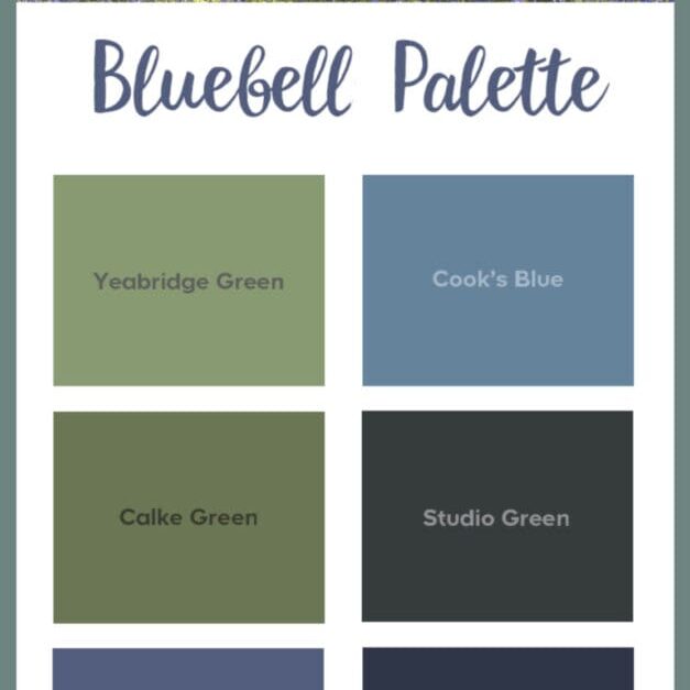 Farrow & Ball | Bluebell Color Inspiration Palette. All Los Angeles Painting Company, Inc.