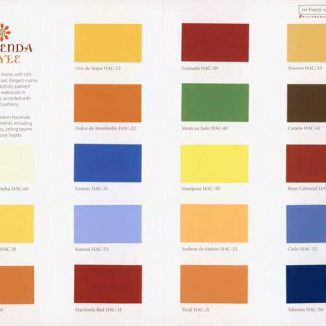 PPG Hacienda Style Color Palette. All Los Angeles Painting Company, Inc.