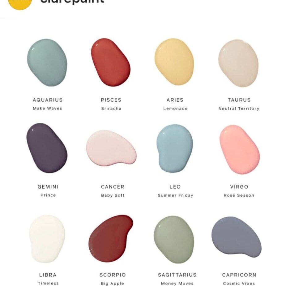 Clare Zodiac Paint Color Palette.