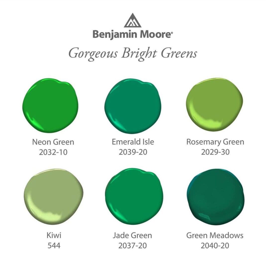 Popular Benjamin Moore Bright Green Paint Colors.