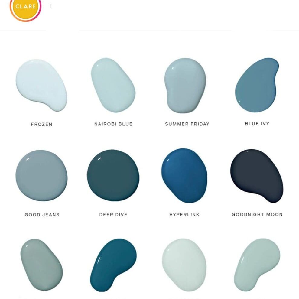 Clare Paint Blue Color Palette.