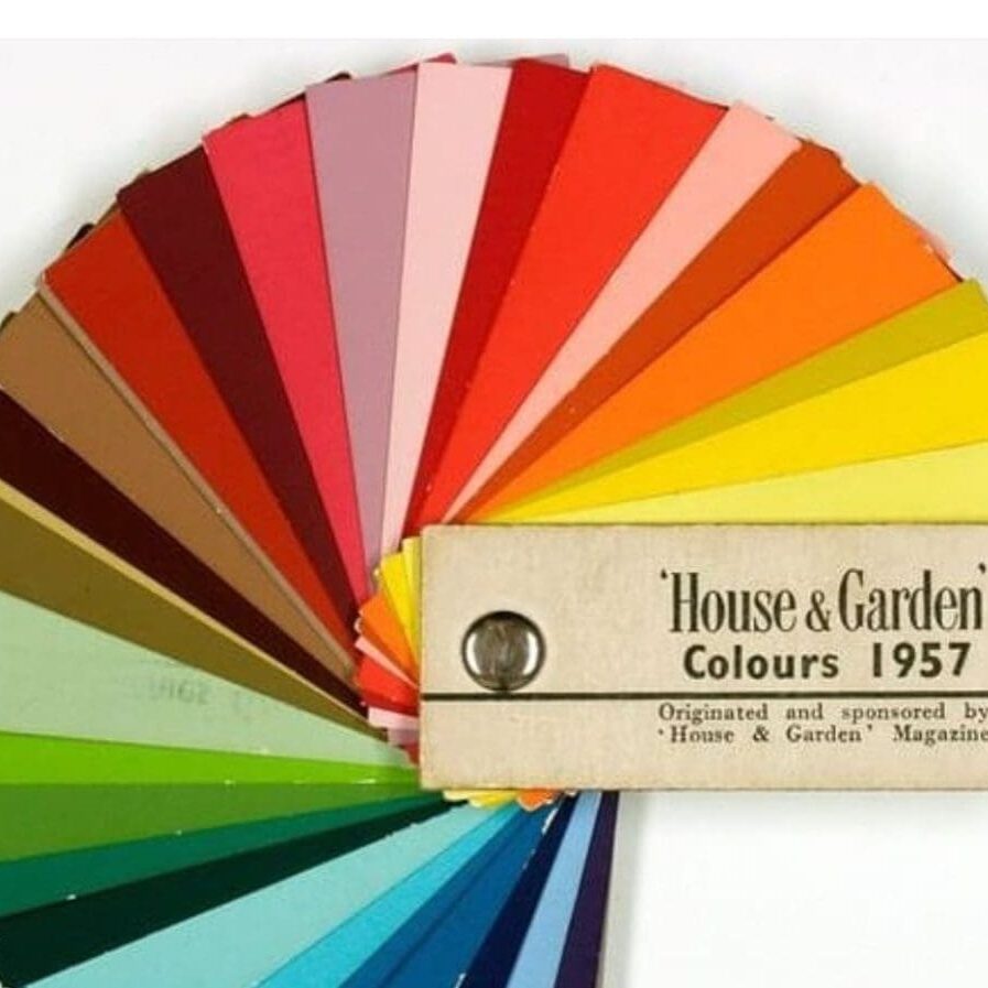 Color inspiration can come from anywhere. For any color hunters, this 1957 House & Garden Fan Deck is a great resource for finding just the best dramatic mid century hue for you.