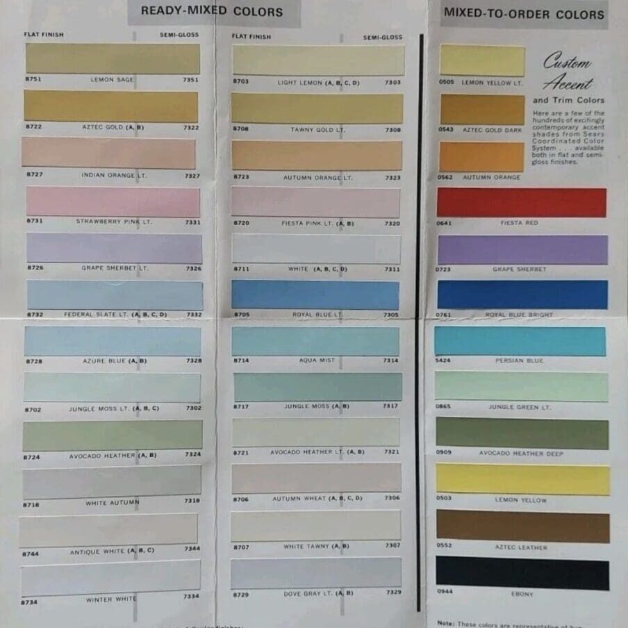 1971 Sears Interior Colors 1971 Sears Interior Colors